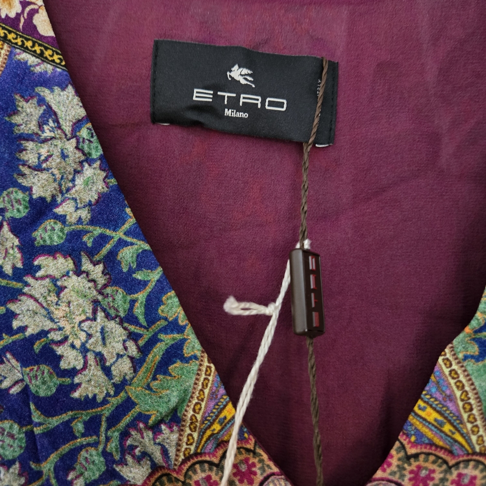 Etro Multicolor Floral Long Sleeve Dress - Picture 2 of 3